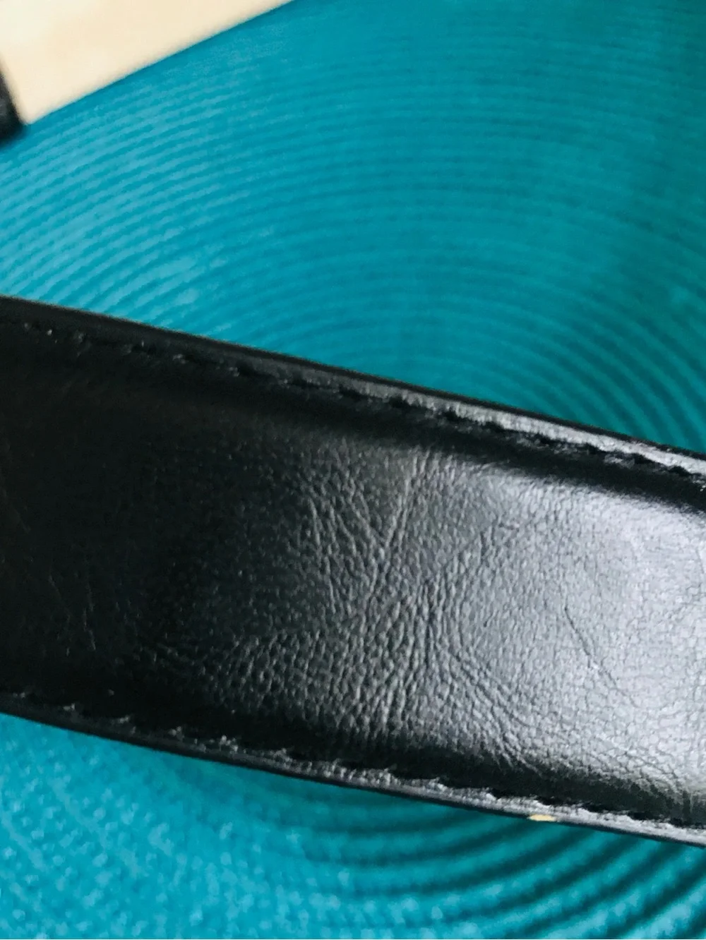 Chico’s Black Leather Belt with Silver Buckle